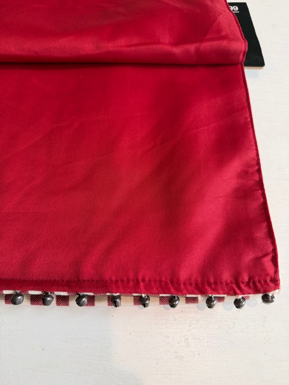 Robert Stanley Home Collection Red & Cream Striped Table Runner - Picture 4 of 5